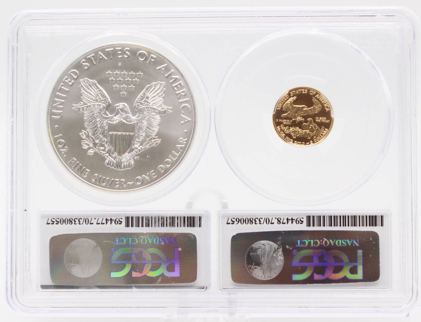 2016 PCGS MS70 $5 Gold American Eagle & MS70 Silver American Eagle